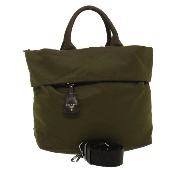 Prada Handbags - PRADA Hand Bag Nylon 2way Khaki Auth fm1303